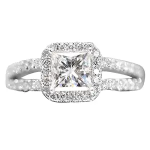 Peora American Diamond Studded Silver Plated Finger Ring Fashion Wear Stylish Jewellery Gift for Girls & Women (PX8R91-7)