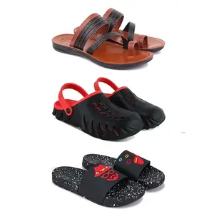 DRACKFOOT Men's Sandals | Lightweight Wear| Stylish & Easy to Wear For Men's GRT-SAN-(3-COMBO)-3151-3148-3034-7