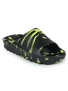 Greentech BREATHE EASY Greentech Stylish Zig Zag Sliders/Slipper for Men I Men Outing Slipper I Printed Design