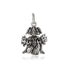 NEMICHAND JEWELS Silver Panchmukhi Hanuman Ji Pendant Locket For Men Women (without chain)