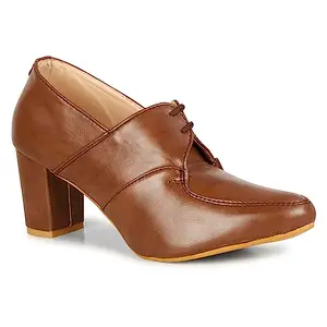 Commander Shoes Trendy High Heel Formal Pumps Shoes for Girls and Women (530 Brown 8UK)