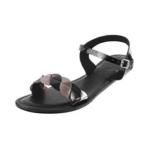Mochi Womens Synthetic Black Sandals (Size (6 UK (39 EU))