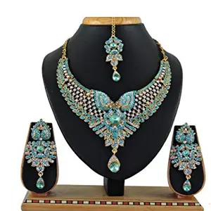 Shashwani Women's Alloy Necklace set (Turquoise)-PID26114
