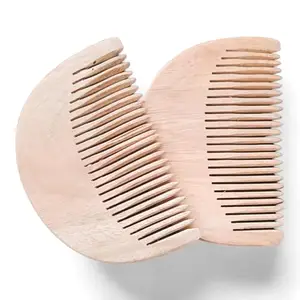 Eco Gree Wood Fine Tooth Hair Comb Anti-Static Hair Care Handmade Gift For Women and Men Random Style (Pack Of 2)