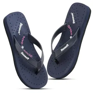 Duosoft Flip Flop for Women | Soft Comfortable | Breathable | Fashionable | Stylish | Trendy | Super soft | Lightweight | Anti-Slip Sole | Indoor & Outdoor |31-Blue-04
