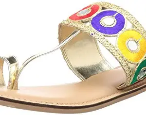 Carlton London Women's Gold Fashion Sandals-3 UK (36 EU) (CLL-5459)