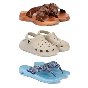 Women's Comfortable Sandal,Casual Lightweight Sandal for Everyday Wear | BT-(3-COMBO)-1890-OO1-1888-8-EURO-39