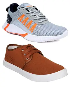 TYING Men's Multicolor (1138-9310) Casual Sports Running Shoes 6 UK (Set of 2 Pair)