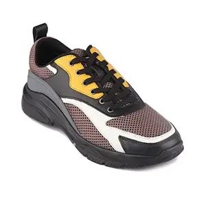 Red Chief Black and Grey Leather Casual Shoes for Men