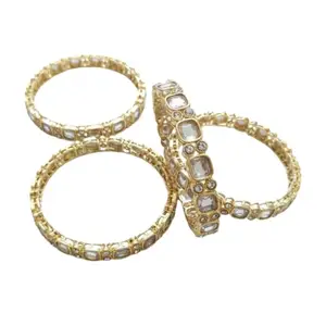 ERA FASHION Premium Kundan Stone Bangles Set for Women & Girls – Traditional Indian Ethnic Jewelry for Wedding, Party & Festivals (Pack of 4)