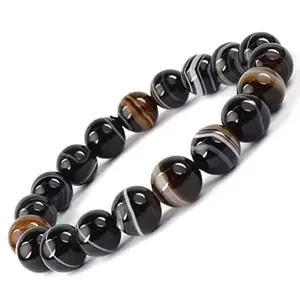CruzStone AAA+++ Akik Stone Bracelet Black Agate Stone Bracelet Hakik Bracelet Original Certified Beautiful Black Hakik Stone Bracelet Real & Pure Sulemani Hakik Stone Original Bracelet हकीक ब्रेसलेट
