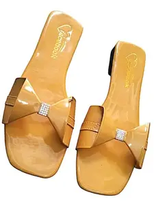 Samosa Pattern Flip-Flops for Woman, Shower & Designer Flipflops (Yellow, UK Footwear Size System, Adult, Women, Numeric, Medium, 4)