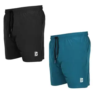 The Black BEE Running Quick Dry Shorts for Men with Zipper Pockets | Mens Gym Shorts (Pack of 2, X-Large)
