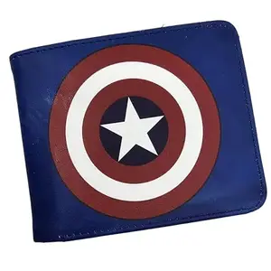 MPS MY PARTY SUPPLIERS Captain America PU Bifold Wallet, Captain America Wallet for Teens, Money Purse for Men, Birthday Gift for Boys