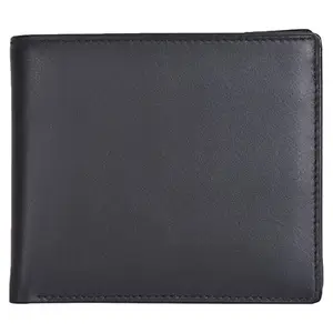 Leatherman Fashion LMN Genuine Leather Black Men's Bi-fold Wallet 3 Card Slots