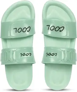 OUNIK STYLE Women's Slides: Fashionable, Comfortable, and Lightweight Footwear for Everyday Wear (Green 6)