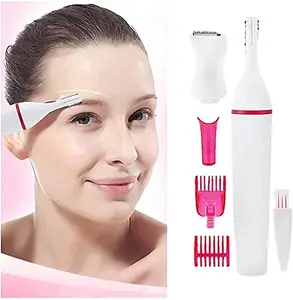BeautyJoy Female Trimmer for Bikini Eyebrow Underarms hair remover Soft&gentle best for all types of skins Trimmer Shaving Style Eyebrow Underarms Hair Remover for Women Pink color,Corded Electric