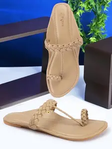 Picktoes PT-N712 Women's Cream Synthetic Leather Casual Flat Sandal