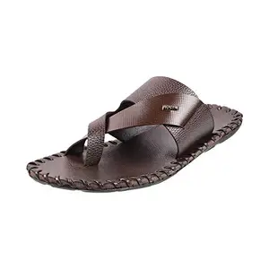 Mochi Mens Leather Brown Chappals (Size (10 UK (44 EU))
