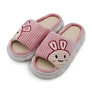 VRITRAZ Cute Bunny Design Comfortable | Anti Skid | Lightweight Indoor Winter Slipper For Girls and Womens, Warm House Chappal (Color-Pink, Size-6)