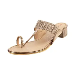 Metro Womens Synthetic Antic Gold Slip Ons (Size (7 UK (40 EU))