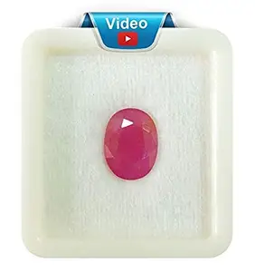 JAGDAMBA GEMS 8.25 Ratti 7.75 Carat Ruby/Manik Lab Certified Natural Ruby Gemstone AA+Quality