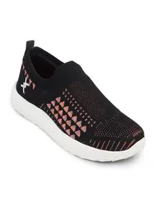 Carlton London Women Black/Multy Comfortable Slip On Snakeer with Heels, for for Casual, Walking & Daily Use (37)