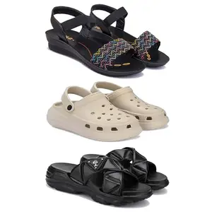 Women's Comfortable Sandal,Casual Lightweight Sandal for Everyday Wear | BT-(3-COMBO)-1932-OO1-1889-8-EURO-39