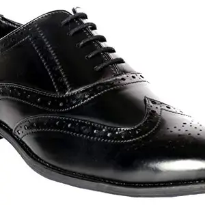 AADI Men's Black Synthetic Leather Brogue Party Formal Shoes