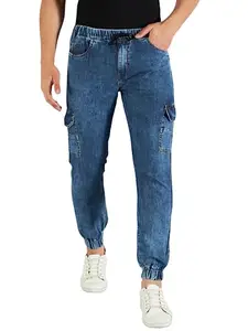 STUDIO NEXX Jogger Fit Smoke wash Cargo Jeans -JOGGER51
