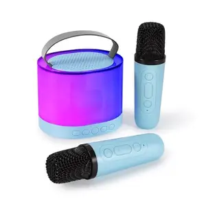 Stormic k52 Karaoke Mic with Speaker for Kids Mini Portable Speaker with Mike Dynamic Lights for Singing, Home KTV, Ideal for Travel, Parties, Play, and Fun (Multicolour)