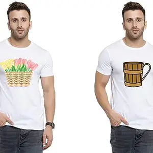 Shree Shyam Textile - Where Fashion Begins | DP-8099 | Polyester Graphic Print T-Shirt | | Pack of 2