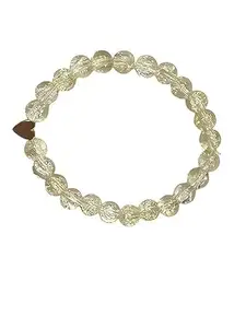 NITIGLOW Precious Opalite Bracelet - Original Certified Rare Dudhiya Stone AAA+++ Quality White Opal Round Beads Crystal Hand Bracelet