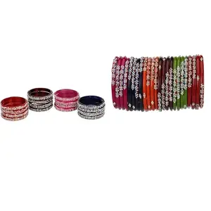 Somil Elegant Combo Bangles For Women & Girls | Assorted Design Chudi Set | Wedding, Festive & Everyday Use, Pack Of 40, Multicolor -R447