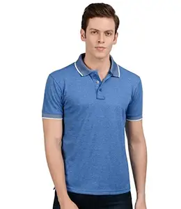 Scott International Men's Melange Cotton Polo T-Shirt (AW18_spk3_XXXL, Purple)