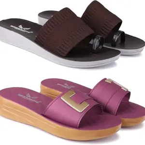BERSACHE Extra Soft Classic Casual with Regular wear | Ultra Soft & Flexibility Technology | Slides for Women | HT-Flip Flop-6152-6156-4 Multicolor