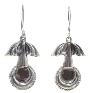 Rajasthan Gems Earrings Dangle Traditional 925 Sterling Silver Hand Engraved Handmade Women Gift G334