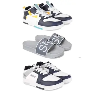 DRACKFOOT Men's Sports Shoes | Lightweight Stylish & Easy to Wear for Men'sGR-(3-Combo)-1074-1589-1075-9 Multicolor