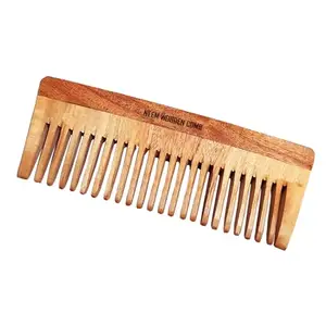 BlackLaoban New Neem Comb, Wooden Comb, Hair Growth, Hairfall, Dandruff Control Comb For Men and Women Strong (Wide Tooth)