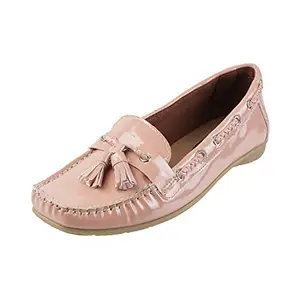Catwalk Patent Tie Up Womens Casual Wear Loafers (FWCW5804005, Pink, Size_05)