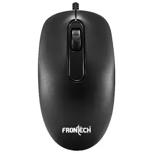 FRONTECH Optical Mouse | 1000 DPI Resolution | USB Interface | Plug and Play | Compact and User| Friendly Design, Black