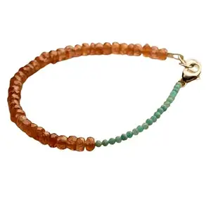 LKBEADS Andalusite & Amazonite bracelet with Gold clasp - 2-4mm Rondelle beads- Faceted Cut -7 Inch Bracelet– Healing, Fashion, Gift, Spiritual, Yoga|LK_STACK_06851