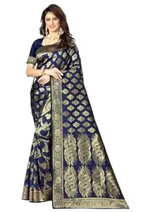 Shasmi Women's Banarasi Saree Pure Kanjivaram Silk Saree Soft new ladies 2026 Design Wear Pattu Sarees Latest Cotton Party Sari collections With Blouse Piece for Wedding sadi (PARI 75)