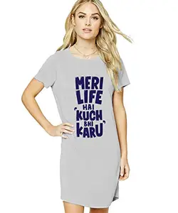 Stylish Cotton Blend Printed T-Shirt for Women | Casual Wear | Soft & Comfortable Fabric | Trendy Short Sleeve (Grey_X-Small_Pack of 1)#2562