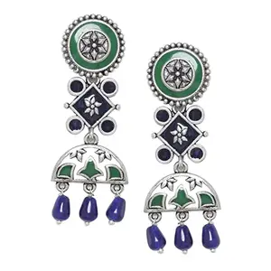 VOYLLA Mehrunisa Enamel and Beads Embellished Earrings For Womens