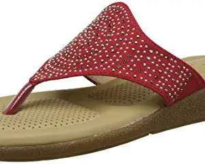 Bata Comfit Women's Embellished Thong (6715960_RED_8 UK)