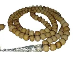 Wooden Prayer Beads Tasbeeh, Traditional Islamic Rosary, Light Brown
