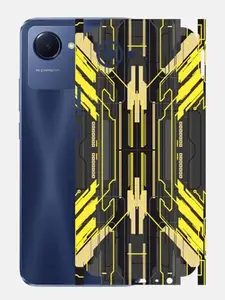 AtOdds - REALME NARZO 50i Prime Mobile Back Skin Sticker - Lamination - Rear Screen Guard Protector Film Wrap (Coverage - Back+Camera+Sides) (Design - Cyber Yellow)