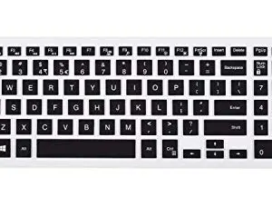 Saco Silicone Keyboard Protector Skin Cover for Dell Vostro 15 3558 15.6-inches Laptop (Black/Clear, 0.39 x 3.94 x 3.94 inches)