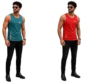 EARTH STAR Men's Cotton Tank Top T-Shirt | Sleeveless Gym Vest | Vest for Man Graphic Logo Print for Workout, Beach, Gym | Workout Sando | Gym Tshirts